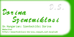 dorina szentmiklosi business card