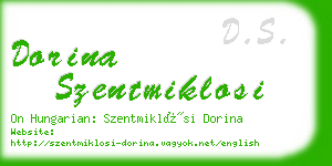 dorina szentmiklosi business card